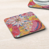 Colorful Suns by Lydia's Art Sangria Bier Onderzetter (Linkerzijde)