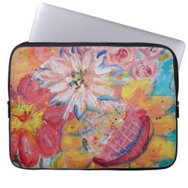 Colorful Suns by Lydia's Art Sangria Laptop Sleeve