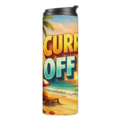 Colorful Sunset Beach Currently Off Duty Design Thermosbeker (Gedraaid links)