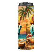 Colorful Sunset Beach Currently Off Duty Design Thermosbeker (Achterkant)