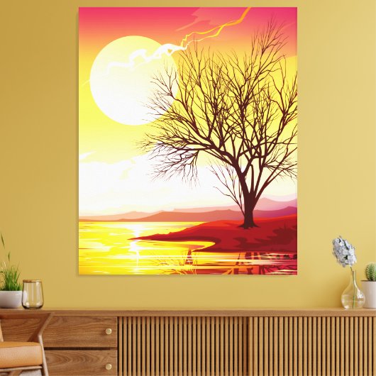 Colorful Sunset Canvas Afdruk (Insitu (Woonkamer))