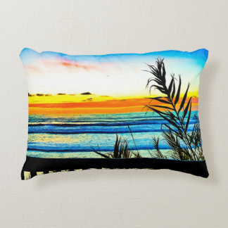 Colorful Sunset in Cardiff Accent Kussen