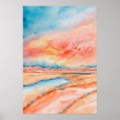 Colorful sunset in the desert poster (Voorkant)