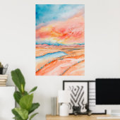 Colorful sunset in the desert poster (Thuiskantoor)