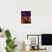 Colorful Sunset met een gedempte boom, Ohio Poster (Thuiskantoor)