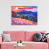 Colorful Sunset Mountain Wall Art Canvas Afdruk (Insitu (Woonkamer))