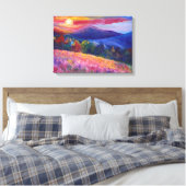 Colorful Sunset Mountain Wall Art Canvas Afdruk (Insitu (Slaapkamer))
