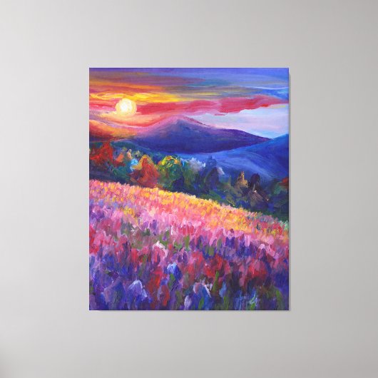 Colorful Sunset Mountain Wall Art Canvas Afdruk (Voorkant)