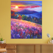 Colorful Sunset Mountain Wall Art Canvas Afdruk (Insitu (Woonkamer))