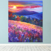Colorful Sunset Mountain Wall Art Canvas Afdruk (Insitu (Houten vloer))