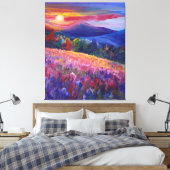 Colorful Sunset Mountain Wall Art Canvas Afdruk (Insitu (Slaapkamer))