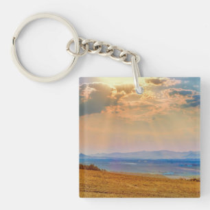 Colorful Sunset Over Central Bohemian Highlands Sleutelhanger