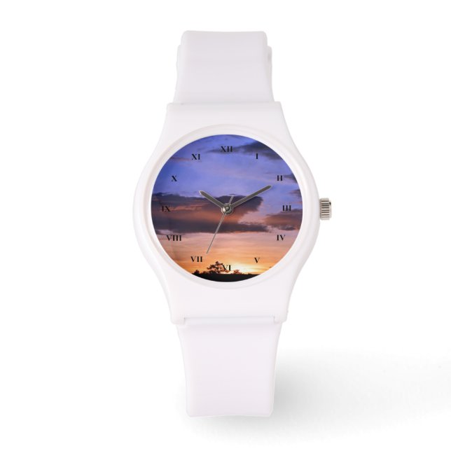 Colorful Sunset van Shirley Taylor Horloge (Voorkant)