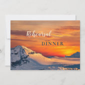 Colorful Sunset Winter Rehearsal Dinner Invitation Kaart (Voorkant)