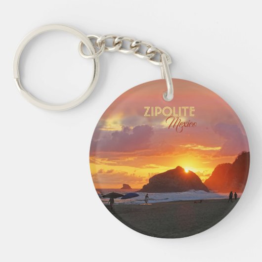 Colorful Sunset Zipolite / Mexico Sleutelhanger (Voorkant)