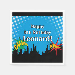 Colorful Superheld Comic Boy's Birthday Party Servet