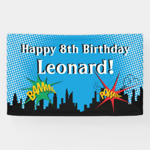 Colorful Superheld Comic Boy's Birthday Party Spandoek