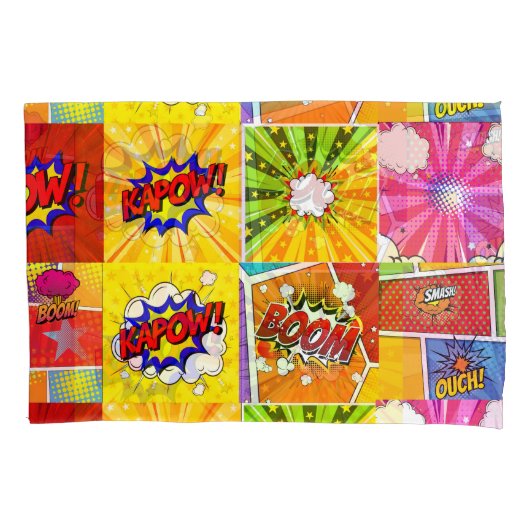 Colorful Superheld comic pop art background Kussensloop (Voorkant)