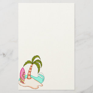 Colorful Surfboard Island 2 Stationery Briefpapier