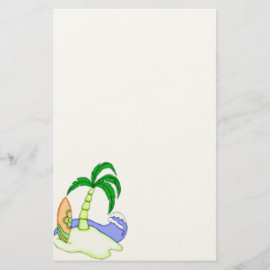 Colorful Surfboard Island 6 Stationery Briefpapier