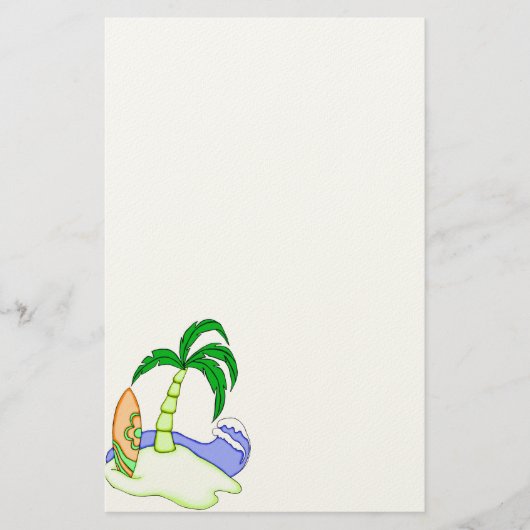Colorful Surfboard Island 6 Stationery Briefpapier (Voorkant)