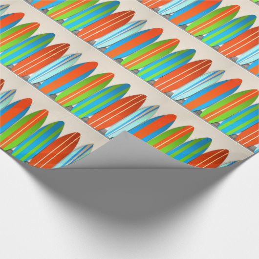 Colorful Surfboard Pattern-ontwerp Cadeaupapier (Hoek)