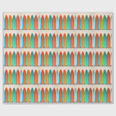 Colorful Surfboard Pattern-ontwerp Cadeaupapier (Vlak)
