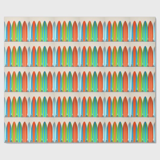 Colorful Surfboard Pattern-ontwerp Cadeaupapier (Vlak)