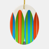 Colorful Surfboard Pattern-ontwerp Keramisch Ornament (Voorkant)