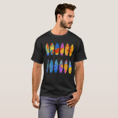 Colorful Surfing  Surfer Surfboard Graphic T-shirt (Voorkant volledig)
