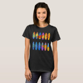 Colorful Surfing  Surfer Surfboard Graphic T-shirt (Voorkant volledig)