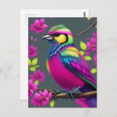 Colorful Surreal Bird Briefkaart (Voorkant / Achterkant)