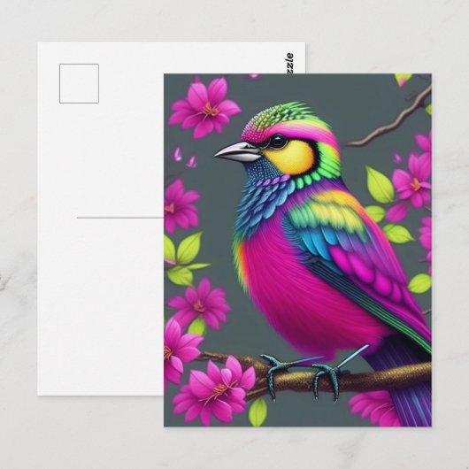 Colorful Surreal Bird Briefkaart (Voorkant / Achterkant)