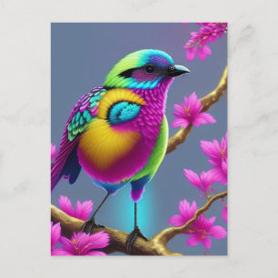 Colorful Surreal Bird Briefkaart