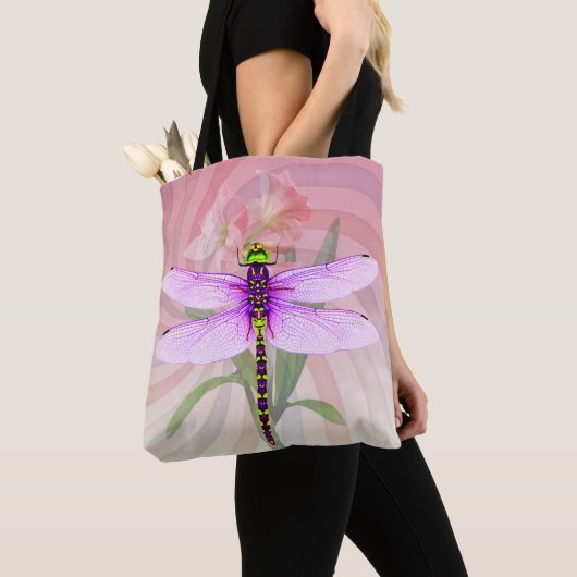 Colorful & Surreal Dragonfly Theme 1960 Tote Bag (Dichtbij)