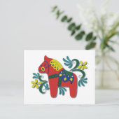 Colorful Swedish Dala Horse Briefkaart (Staand voorkant)