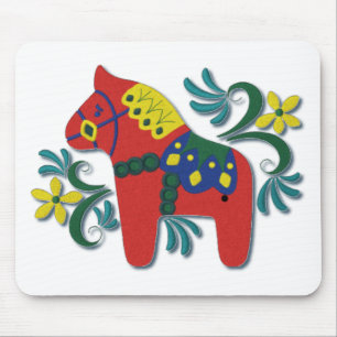 Colorful Swedish Dala Horse Muismat