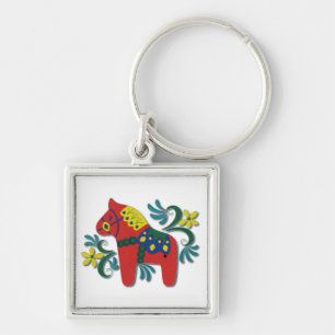 Colorful Swedish Dala Horse Sleutelhanger