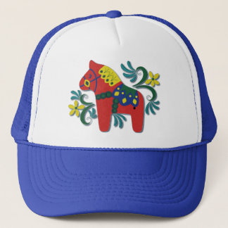 Colorful Swedish Dala Horse Trucker Pet