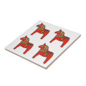 Colorful Swedish Dala Horses Scandinavian Tegeltje (Zijkant)