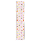 Colorful Sweet Cupcakes Pattern Table Runner Korte Tafelloper (Voorkant)