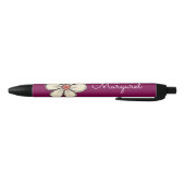Colorful Sweet Doodle Flower Custom Name Zwarte Inkt Pen (Bodem)