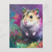 Colorful Sweet Hamster Dragon Watercolor Briefkaart (Voorkant)