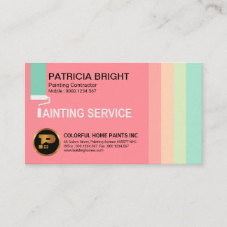 Colorful Sweet Pastels Painting Contractor Visitekaartje