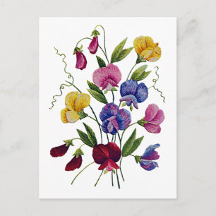 Colorful Sweet Peas Briefkaart