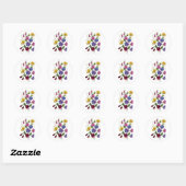 Colorful Sweet Peas Embroized Ronde Sticker (Vel)