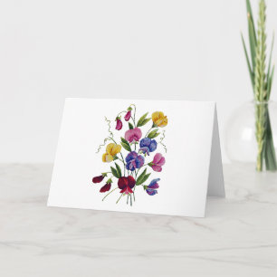 Colorful Sweet Peas Feestdagen Kaart