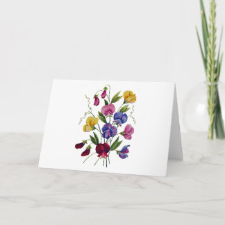 Colorful Sweet Peas Feestdagen Kaart