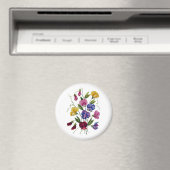 Colorful Sweet Peas Magneet (Insitu (Vaatwasser))