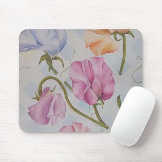 COLORFUL SWEET PEAS MOUSEPAD MUISMAT (Met muis)